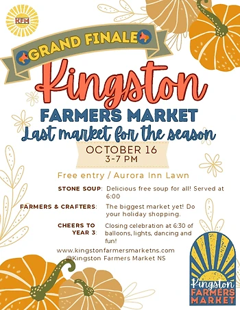 Poster for Kingston Farmers Market Closing Day