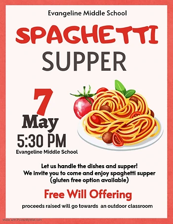Poster for Spaghetti Supper