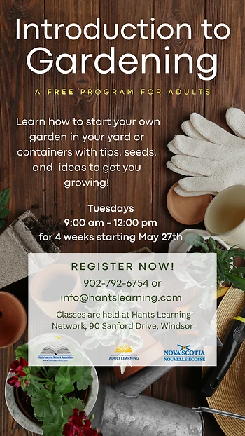 Poster for Intro to Gardening Workshop