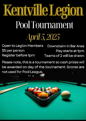 Poster for Pool Tournament