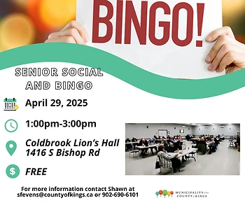 Poster for Seniors Social and Bingo