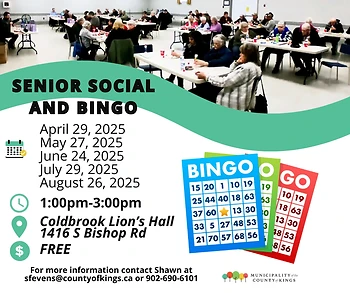 Poster for Seniors Social and Bingo