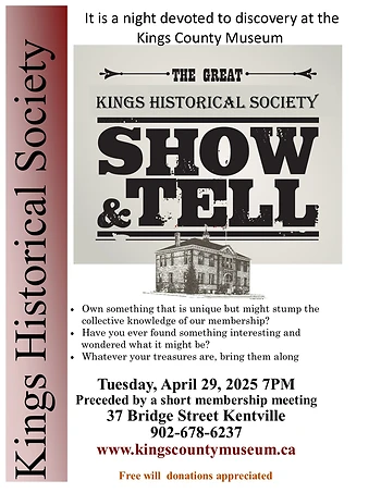 Poster for Kings County Museum Show & Tell