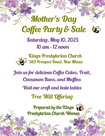 Poster for Mother’s Day Coffee Party and Sale