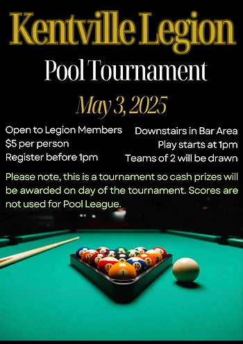 Poster for Pool Tournament