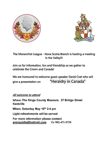 Poster for "Heraldry In Canada" presentation