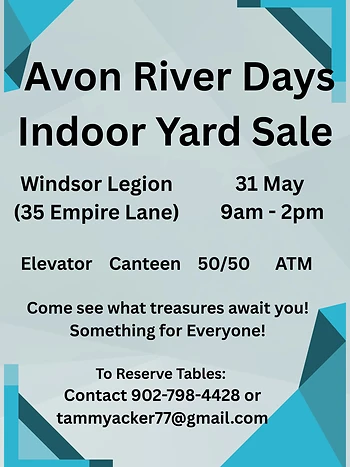 Poster for Avon River Days Indoor Yard Sale