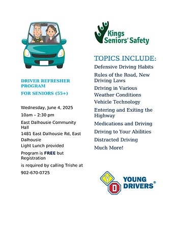 Poster for Driver Refresher Program for Seniors' (55+)