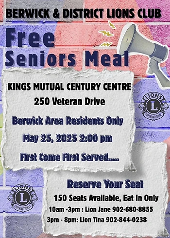 Poster for Seniors Meal