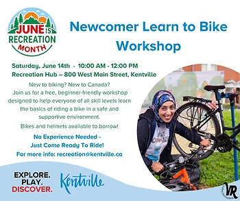Poster for Newcomer Learn to Bike Workshop