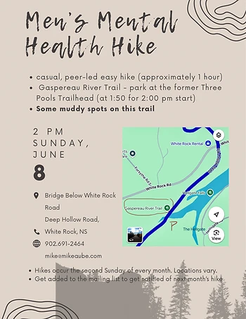 Poster for Men's Mental Health Hike