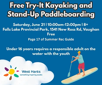 Poster for Try-It Kayak and Stand-Up Paddleboarding