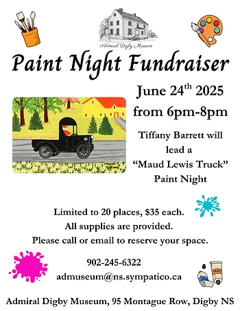 Poster for Maud Lewis Truck Paint Night Fundraiser