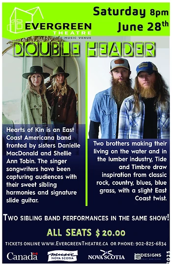 Poster for Double Header Hearts of Kin & Tide and Timber