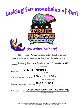 Poster for Vacation Bible School