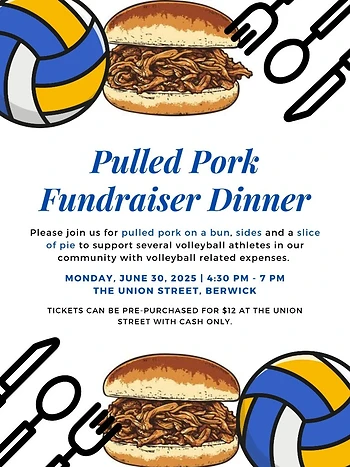 Poster for Pulled Pork Fundraiser Dinner
