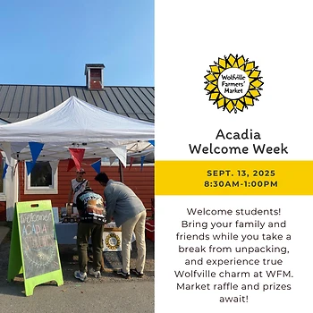 Poster for Acadia Welcome! Market