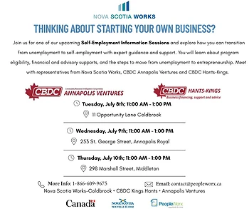 Poster for Self Employment Information Session