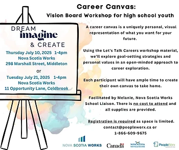 Poster for Career Canvas Vision Board Workshop