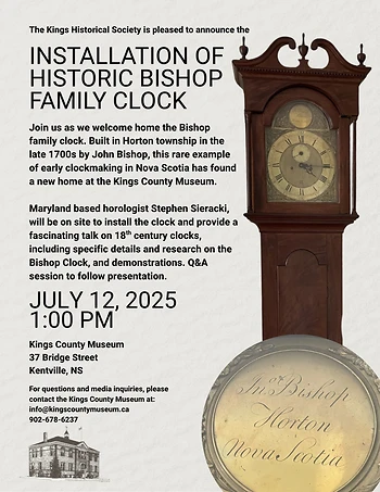 Poster for Installation of Historic Bishop Family Clock