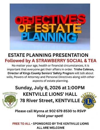 Poster for Estate Planning Seminar and Strawberry Social