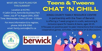 Poster for Teens & Tweens Chat 'N Chill