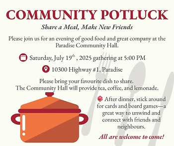 Poster for Community Potluck Dinner