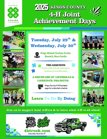 Poster for Kings County 4-H Joint Achievement Days