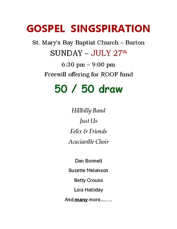 Poster for Gospel Singspiration