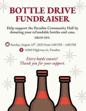 Poster for Bottle Drive Fundraiser
