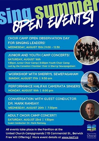 Poster for NS Choral Federation Junior Choir Camp Final Concert