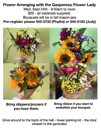 Poster for Flower Arranging with the Gaspereau Flower Lady