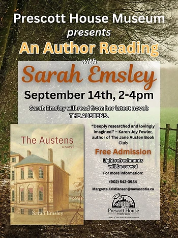 Poster for An Author Reading with Sarah Emsley