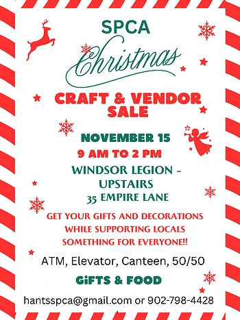 Poster for SPCA Christmas Craft & Vendor Sale