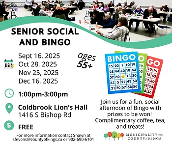 Poster for Senior Social and Bingo