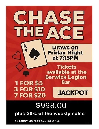 Poster for Chase the Ace Berwick Legion