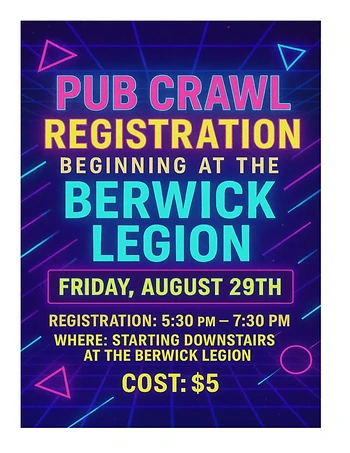 Poster for Berwick Gala Days Pub Crawl