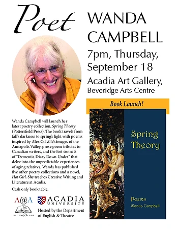 Poster for Authors @ Acadia: Wanda Campbell