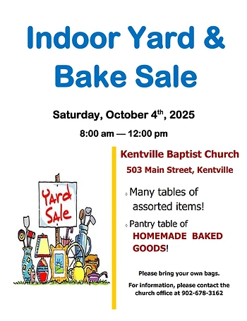 Poster for Indoor Yard and Bake Sale