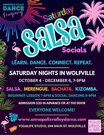 Poster for Saturday Salsa Socials