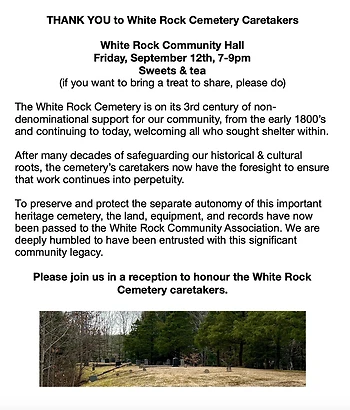 Poster for Reception for White Rock Cemetery Caregivers