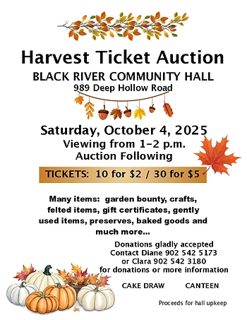Poster for Harvest Ticket Auction