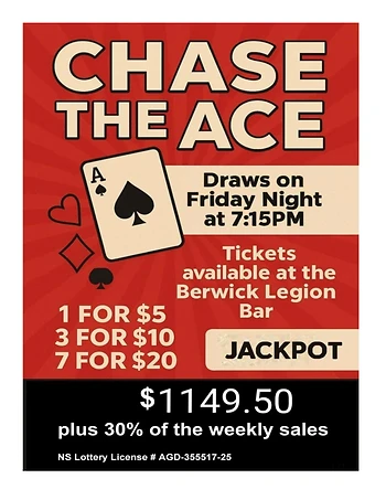 Poster for Chase the Ace Berwick Legion