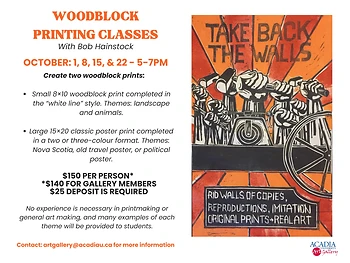 Poster for Printmaking with Bob Hainstock