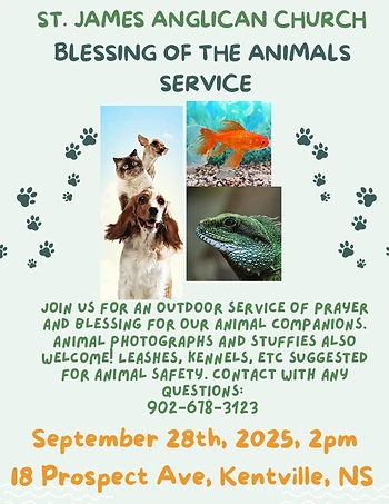 Poster for Blessing of the Animals Service