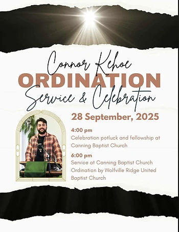 Poster for Ordination Celebration and Potluck Dinner