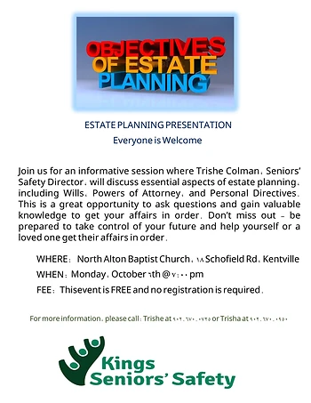 Poster for Estate Planning Presentation
