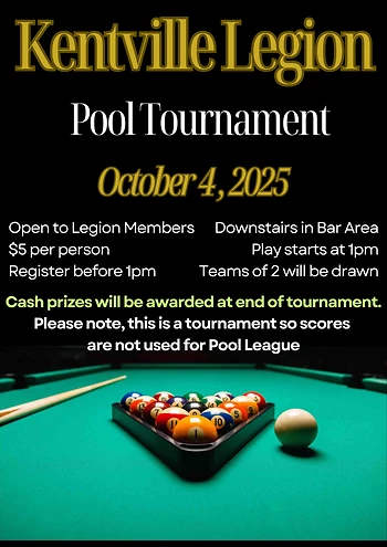 Poster for Pool Tournament