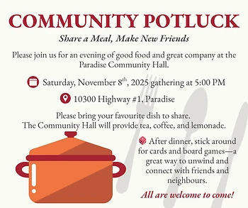 Poster for Community Potluck Dinner