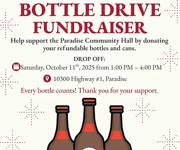 Poster for Bottle Drive Fundraiser